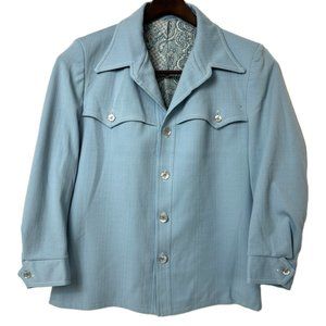 70’s Leisure Disco Knack Powder Blue Jacket Vintage